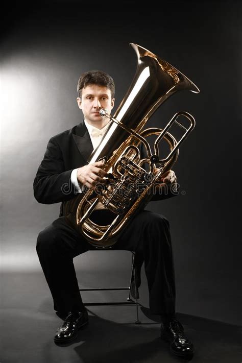 Tuba Player Brass Classical Musician Stock Photo Image Of Horn Black