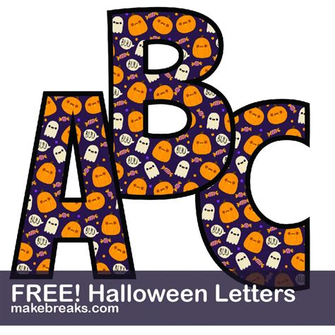 Halloween Free Printable Alphabet Purple And Orange Make Breaks