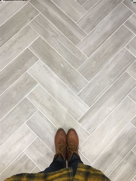 Herringbone Pattern Wood Look Tile Floor Peel And Stick Floor Tile