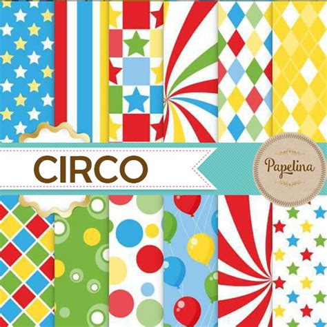 Papel Digital Circo Loja Papelina Elo7 Produtos Especiais