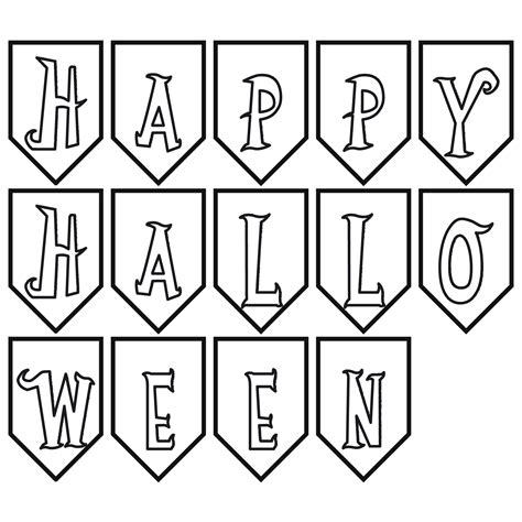 Best Printable Coloring Happy Halloween Banner Coloring Home