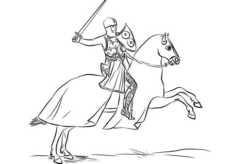 Knight Riding Horse Coloring Page Download Print Or Color Online For