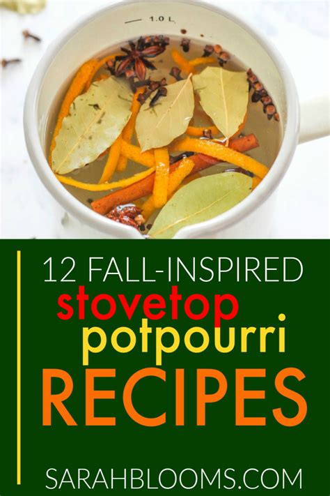 12 Homemade Natural Simmer Pot Recipes For Fall • Sarah Blooms