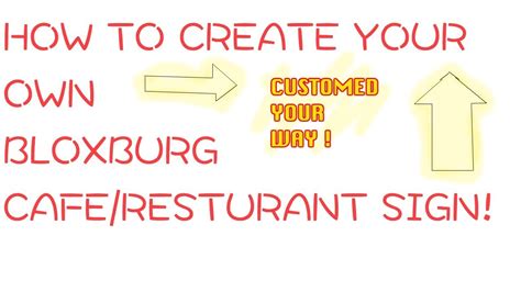 How To Make Your Own Caferesturant Menu Sign Bloxburg Doovi