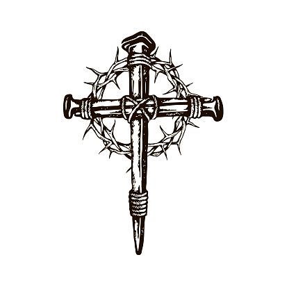 Free Free 222 Cross With Crown Of Thorns Svg SVG PNG EPS DXF File