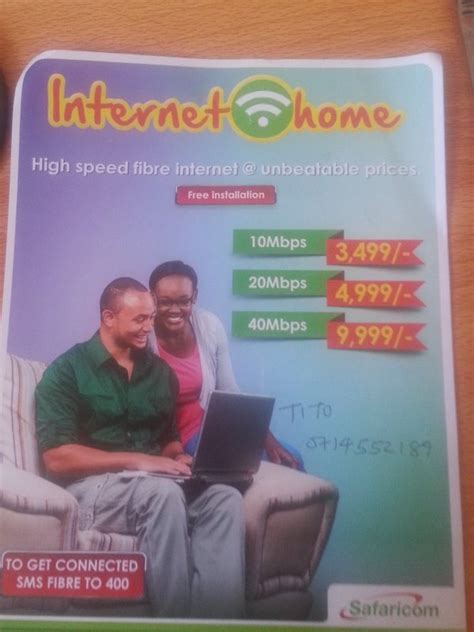 Safaricom home fibre is safaricom's answer to similar home internet services that are offered by wananchi group (zuku) and jamii within hours of confirming payment and getting an account number, the technical team from safaricom in charge of making the installation will get in touch to. Safaricom Fiber To Home Unlimited Internet Prices, Speed ...
