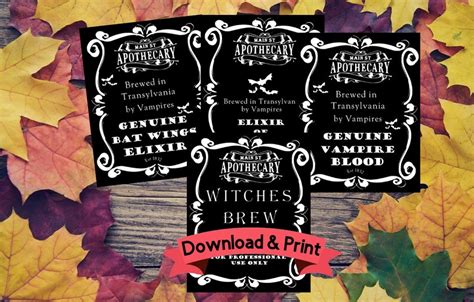 Halloween Apothecary Witches Brew Halloween Labels Stickers Etsy