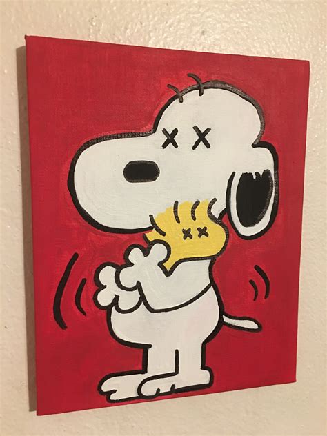 8x10 Gallery Art Canvas Snoopy Kaws Mini Canvas Etsy