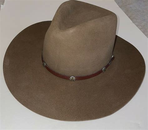 John B Stetson Company Brown Lined 4x Beaver Star Rim Cowboy Hat Size 7