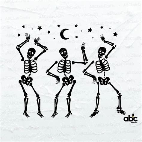 Skeletons Dance Halloween Svg Dancing Skeletons Halloween Svg File Skeletons Dancing Svg Dancing