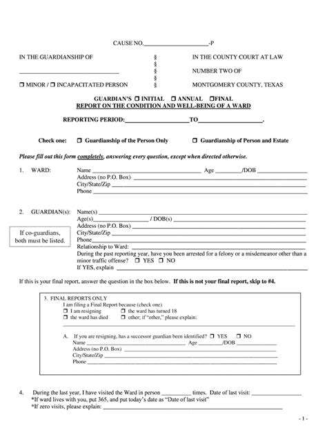 Sample Guardianship Annual Report Form Fill Out And Sign Printable