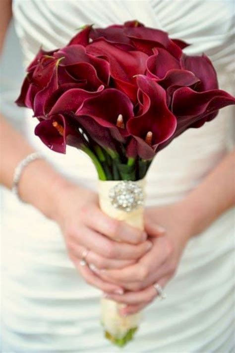 Awesome Luxurious Calla Lily Bouquet Burgundy For Best Wedding