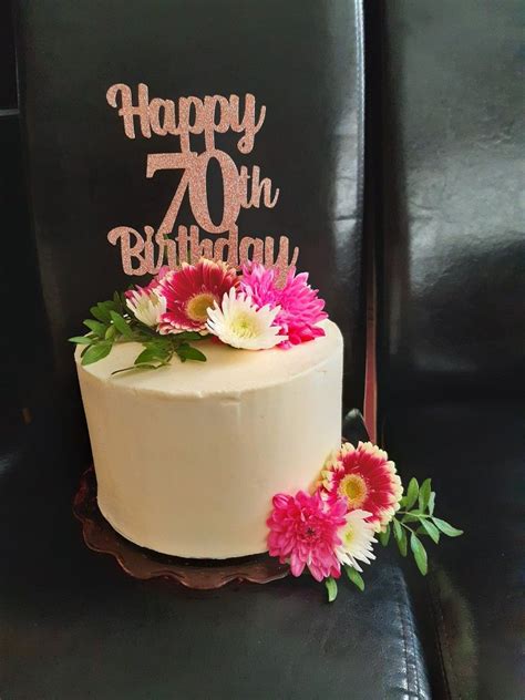 70th Birthday Cake For Mum X 誕生日のアイデア 工作 ケーキのアイデア デザート お祝い ペイストリー