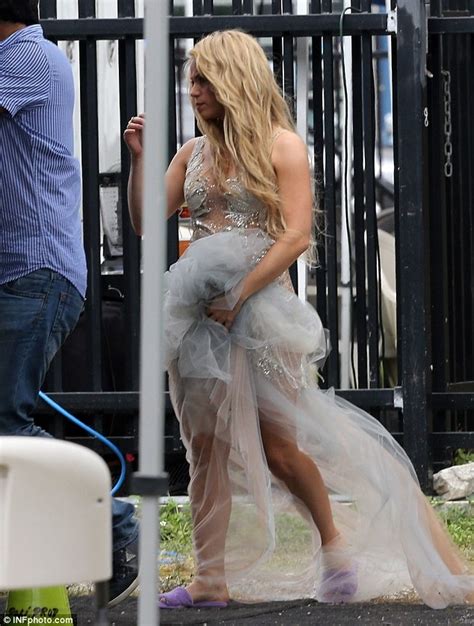 Shakira Gets Ready To Work It In Sexy Lace Dress On Set Of Music Video