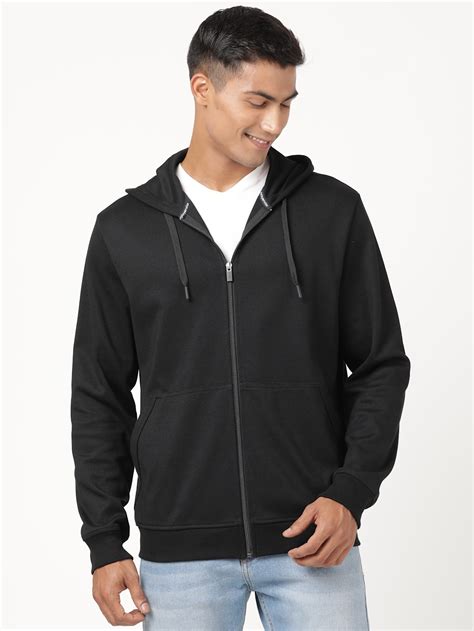Buy Mens Super Combed Cotton Rich Pique Fabric Ribbed Cuff Hoodie
