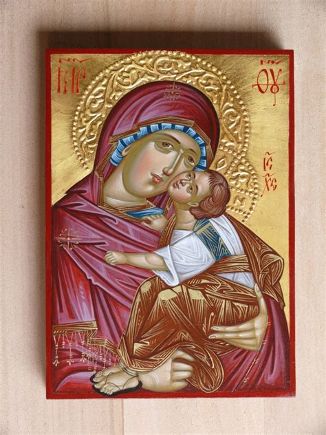 The Theotokos Byzantine Icon Of The Mother Of God Of Tenderness Byzantine Icon Greek Icon