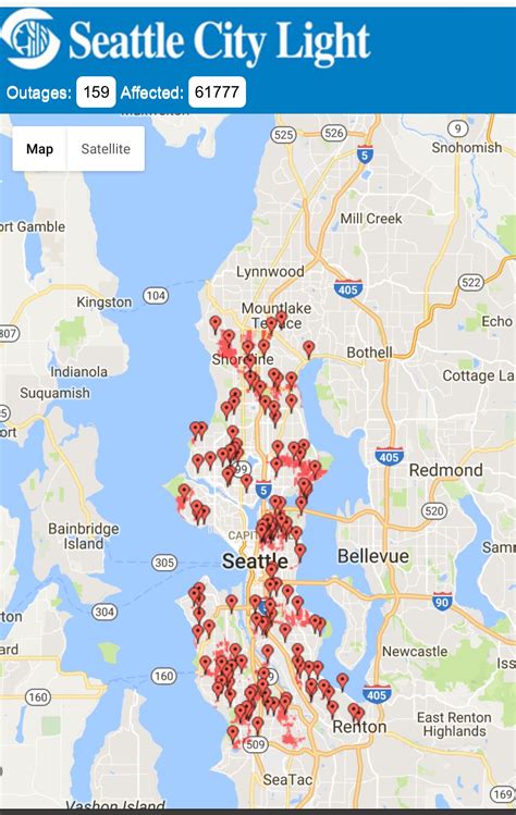Washington Power Outage Map Map Vector