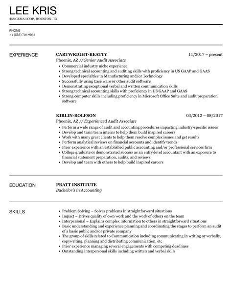 Audit Associate Resume Samples Velvet Jobs
