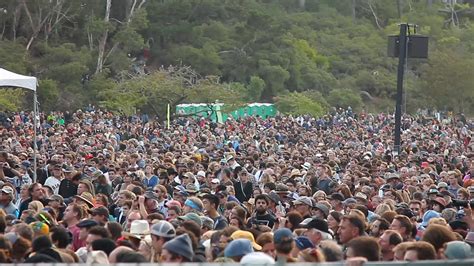 Pan Large Outdoor Crowd At Rock Concert Stock Video 12285143 Hd Stock