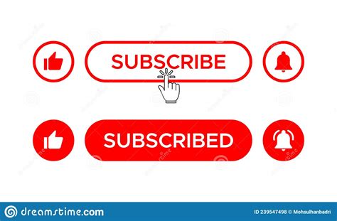 Like Subscribe And Bell Icon Vector Elements For Promote Channel