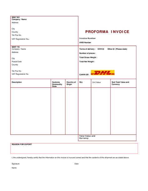 2022 Proforma Invoice Fillable Printable Pdf And Forms Handypdf