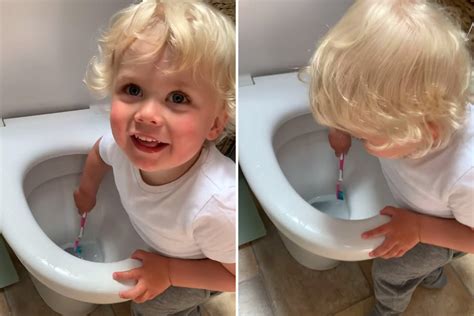 Mum Horrified After She Catches Her Two Year Old Cleaning Their Toilet