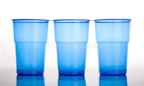 Three Blue Plastic Cups Stock Image Image Of Water Object 30408681