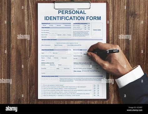 Personal Identification Form Application Concept Stock Photo Alamy