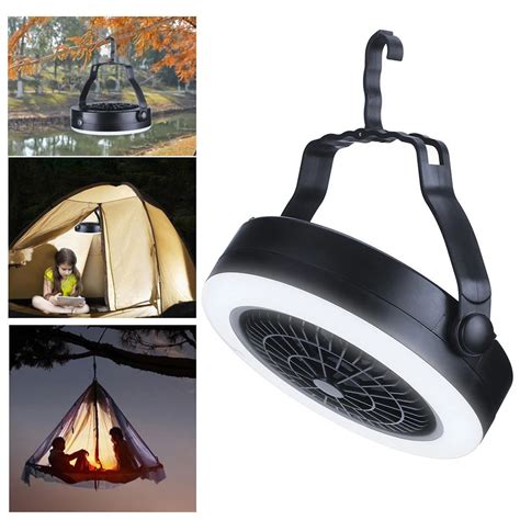 2 In 1 Portable Led Camping Lantern With Ceiling Fan Flashlight For
