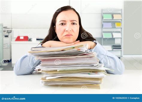 Surrounded By Paperwork Stock Image Image Of Multitasking 102062033