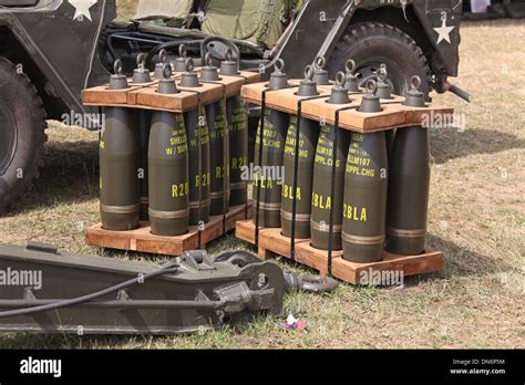 Two Pallets Of 155mm High Explosive Shells For A Howitzer Of Wartime