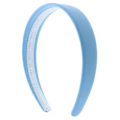 Light Blue 1 Inch Wide Leather Like Headband Solid Hair