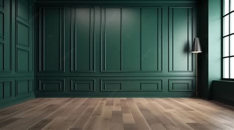 An Empty Room With Green Walls Background 3d Rendering Illustration Of