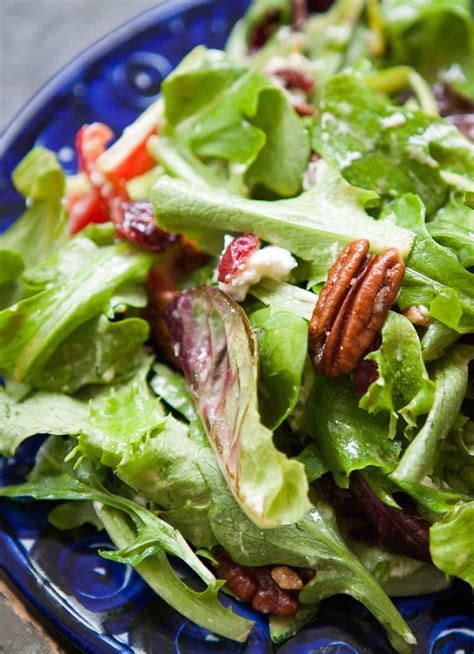 Share your tried and true pecan recipes with us and have them featured on our site! Mixed Green Salad with Pecans, Goat Cheese, and Honey Mustard Vinaigrette Recipe | SimplyRecipes ...