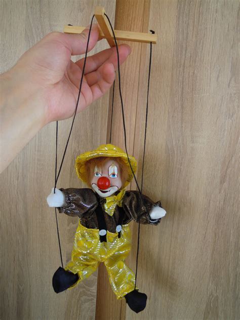 Clown Toy Marionette Doll Marionette Clown Bright Jolly Etsy