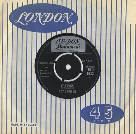 Roy Orbison Its Over Uk 7 Vinyl Single 7 Inch Record 45 242254