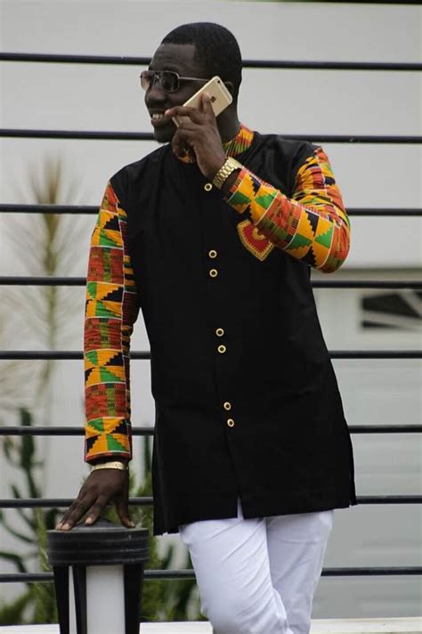 Kente And Black Mens African Clothing Mens Fashion Wear African Fashion