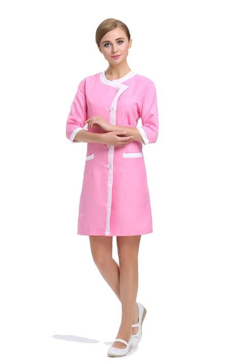 2015 Oem Hospital Workwear Nurse Uniform Beauty Salon Pink Uniform Hot