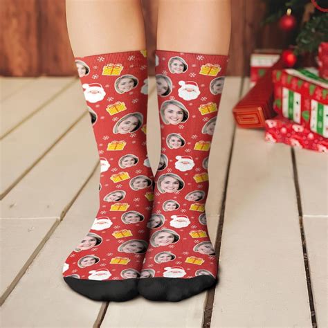 Custom Christmas Socks Personalised Face Socks Unique Christmas Ts