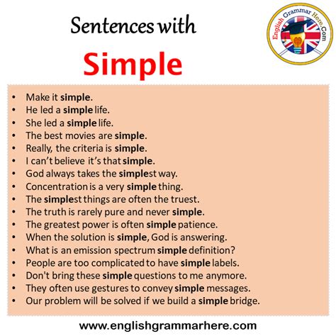 sentences with simple simple in a sentence in english sentences for simple english grammar here