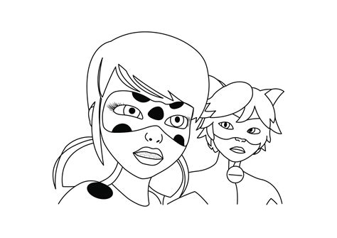 Tales Of Ladybug & Cat Noir - Miraculous Colouring Page - DRAKL