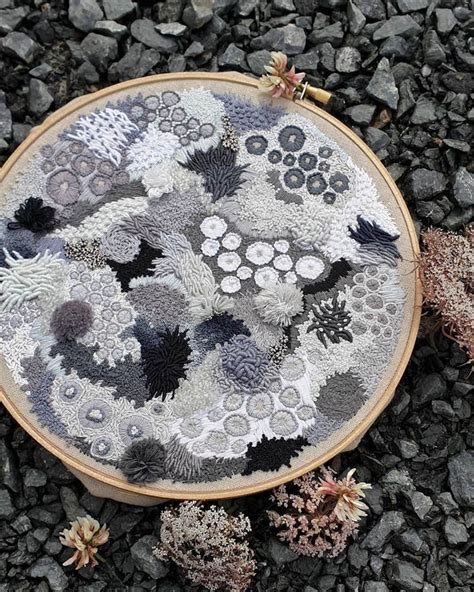 Abstract Embroidery Captures The Organic Textures Of Coral Reefs