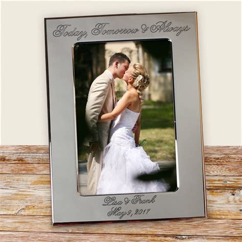Engraved Silver Wedding Picture Frame Engraved Today Tomorrow