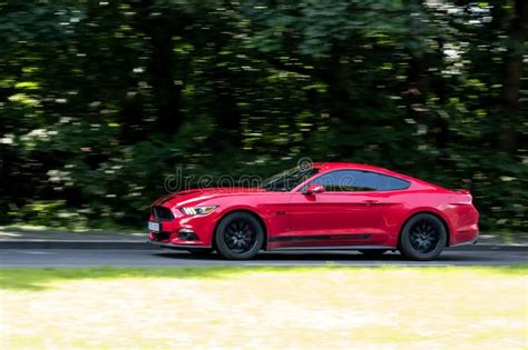 Ford Mustang Gt 50 V8 American Muscle Car With Motion Blur Effect