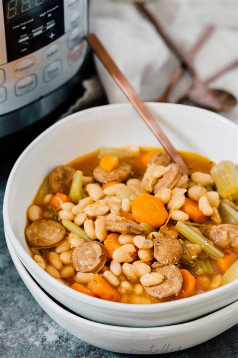 Jump to the lemony white bean soup recipe or read on to see our tips for making it. Instant Pot Sausage and White Bean Soup - Pressure Cooker ...