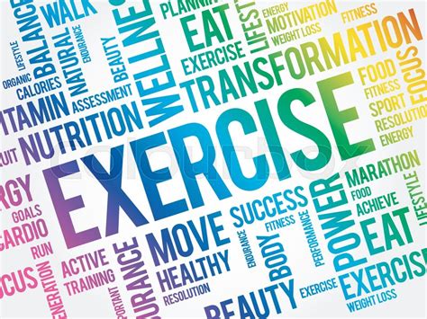 Exercise Word Cloud Fitness Sport Stock Vector Colourbox