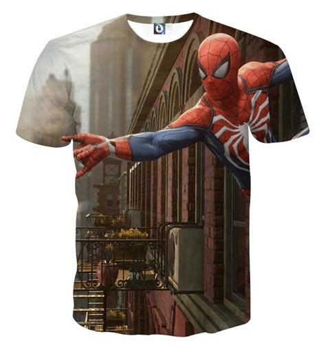 Animated Spider Man Power Net Design Short Sleeves T Shirt
