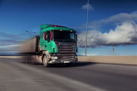 Truck In Road Under The Sky Stock Photo Image Of Traffic Nature