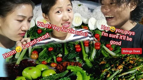 Naga Siblings Vegetable Mukbang For 2k Subs 3blings Does Youtube