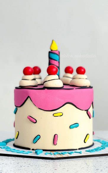 50 Cute Comic Cake Ideas For Any Occasion Colourful Sprinkle Comic Cake